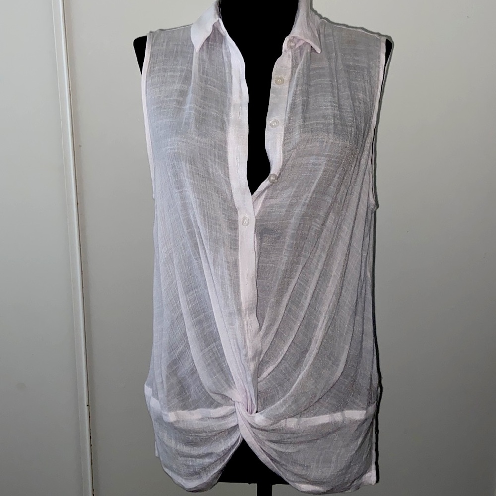 Icon apparel sleeveless tie front blouse